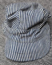 Boys XS Train Conductor Hat Striped Engineer Railroad Cap Toddler Costume