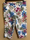 TIME AND TRU MILLFENNIUM CAPRI PANTS SZ LARGE (12-14) MULTI PRINT STRETCH PULLON — photo 1