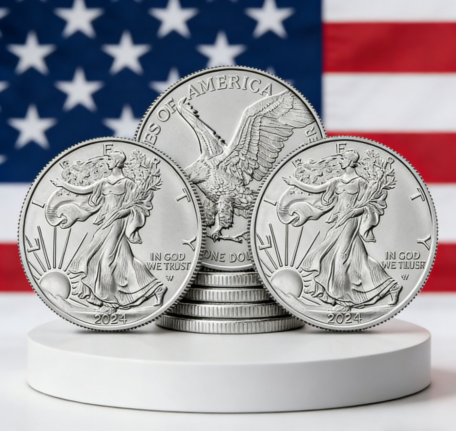lOT OF 5 2024 ..999 American Eagle 1 oz Brilliant Uncirculated
