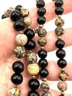 VTG Chinese Export Onyx And Leopard Jasper Bead Necklace 30” — photo 6