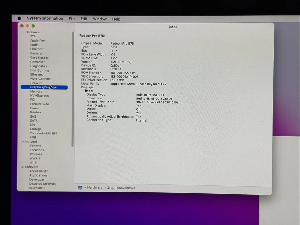 Apple iMac Retina 5K 2017 A1419 - Core i5-7600 - 16GB RAM - 1.03TB Fusion Drive - Image 3 of 4