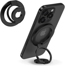 Magnetic Phone Ring Holder for MagSafe Gym Grip Stand Finger Black