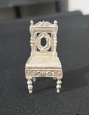 Antique Miniature Silver Chair 13.2g Hanau / Austrian Style Neo-Baroque Design