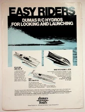 Dumas Easy Riders 1975 Print Advertisement 8x11 RC Hydroplanes Boats