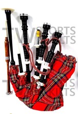 Scottish Highland Rosewood Full Set Bagpipe Fitted With High Polish Silver Mount