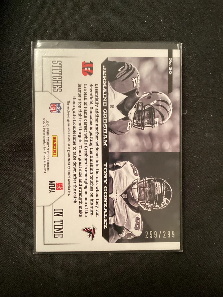 GRESHAM/ GONZALEZ #30 2013 TOTALLY CERTIFIED DUAL GAME JERSEY /299.         JT19 - Image 2 of 2