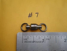 15 PCS. BLACK NICKEL BALL BEARING SWIVEL #7, W/2 SOLID RINGS 225 LBS. TEST