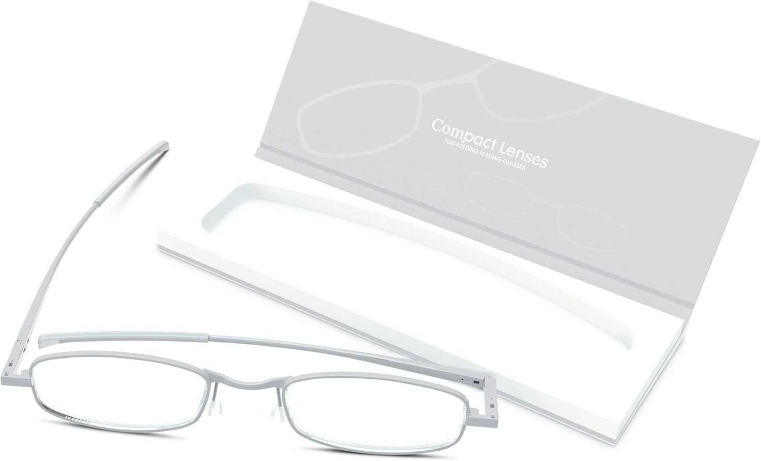 Compact Lenses Flat Folding-Reading Glasses-Frost +1.5