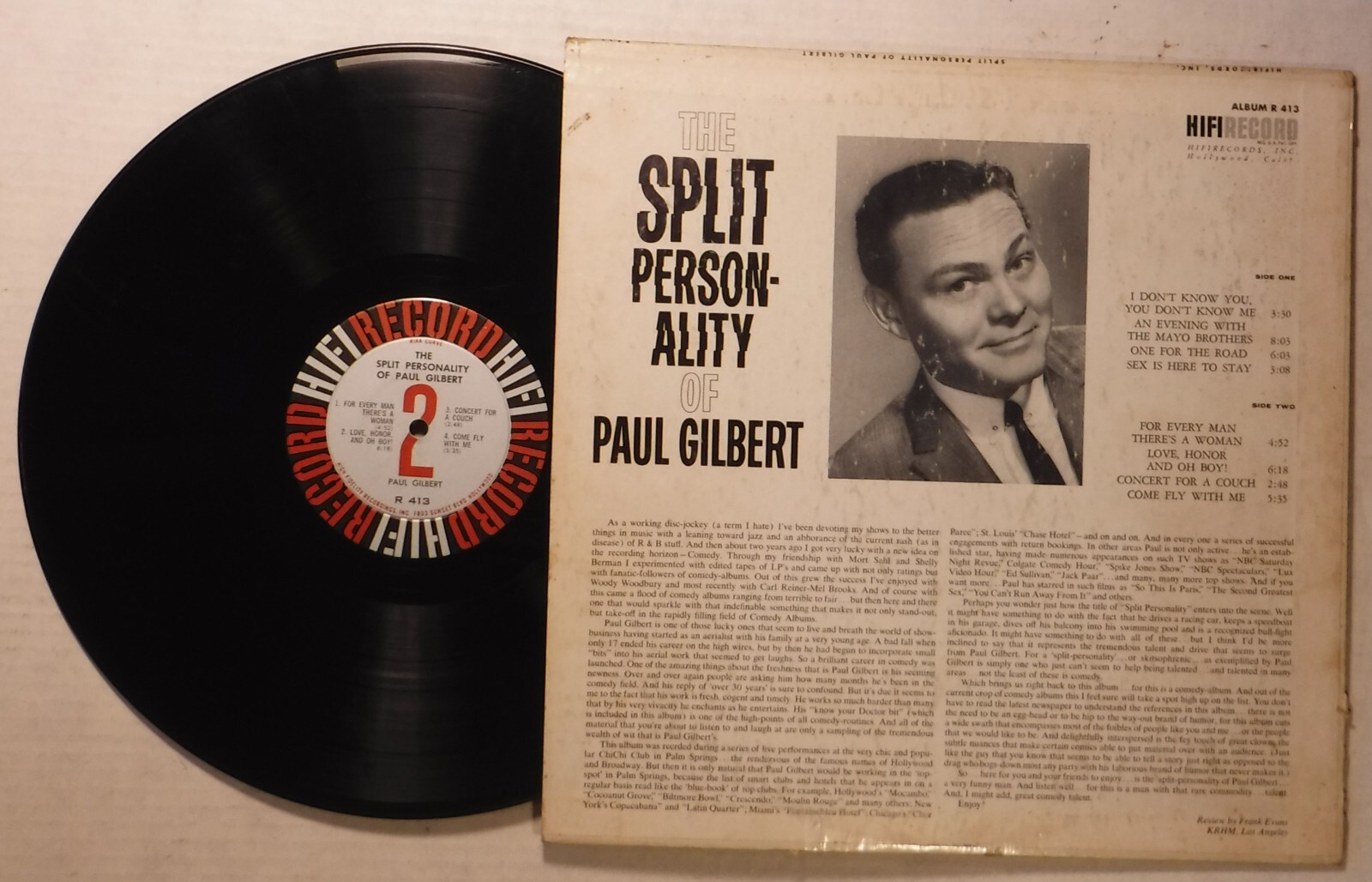 THE SPLIT PERSONALITY OF PAUL GILBERT / 12" 33 RPM COMEDY LP / HIFI R ...
