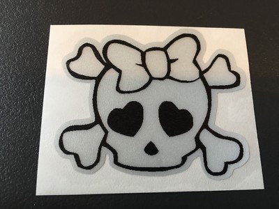 REFLECTIVE STICKER SKULL motorcycle helmet quad SKULL kitty GIRL lady GIRL