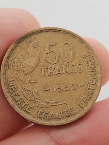1952 50 Franken Frankreich Kupfer-Aluminium französische Münze 8g Durchmesser 27 mm Kayihan T55 - Bild 1 von 2