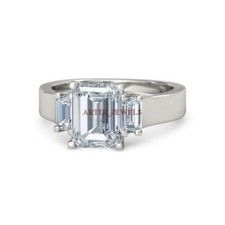 Natural White Topaz Gemstone with 925 Sterling Silver Ring for Women's 4554
