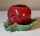 Vintage McCoy Pottery Apple Planter On Leaf