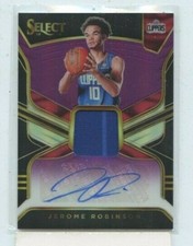 JEROME ROBINSON 2018-19 Panini Select Rookie Jersey Relic Auto #D /49 Clippers