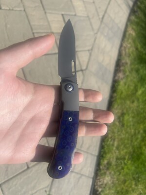 Maxace Beetle 2.0 Zirconium Damascus Titanium  Knife Folder Rare 3.7  Backlock