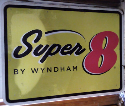 SUPER 8 BY WYNDHAM ADVERTISING HWY EXIT SIGN BARN MAN CAVE 48X36'' 4I