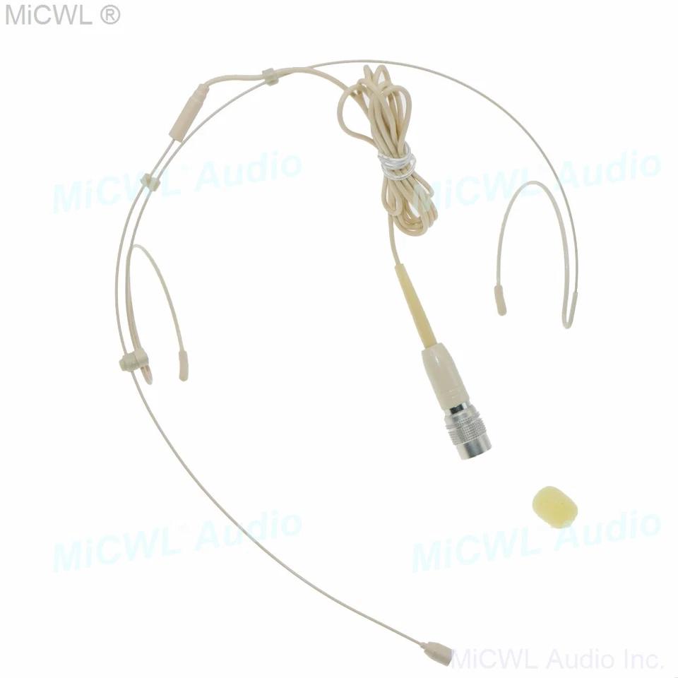 Beige Black Headset Microphone for Audio-Technica Audio Wireless BodyPack - Image 4 of 4