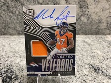 2021 Spectra Vested Veterans Noah Fant ON CARD AUTO Patch 18/99 Broncos Seahawks