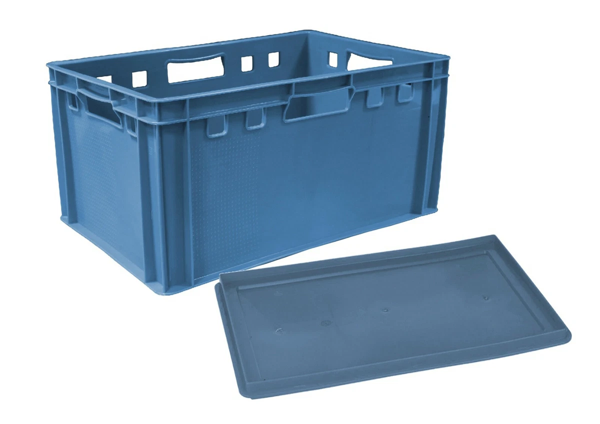 20x Stapelboxen Blau 100x155x70mm - Kunststoff Sortierboxen Mit Deckel Für Werkstatt & Lager