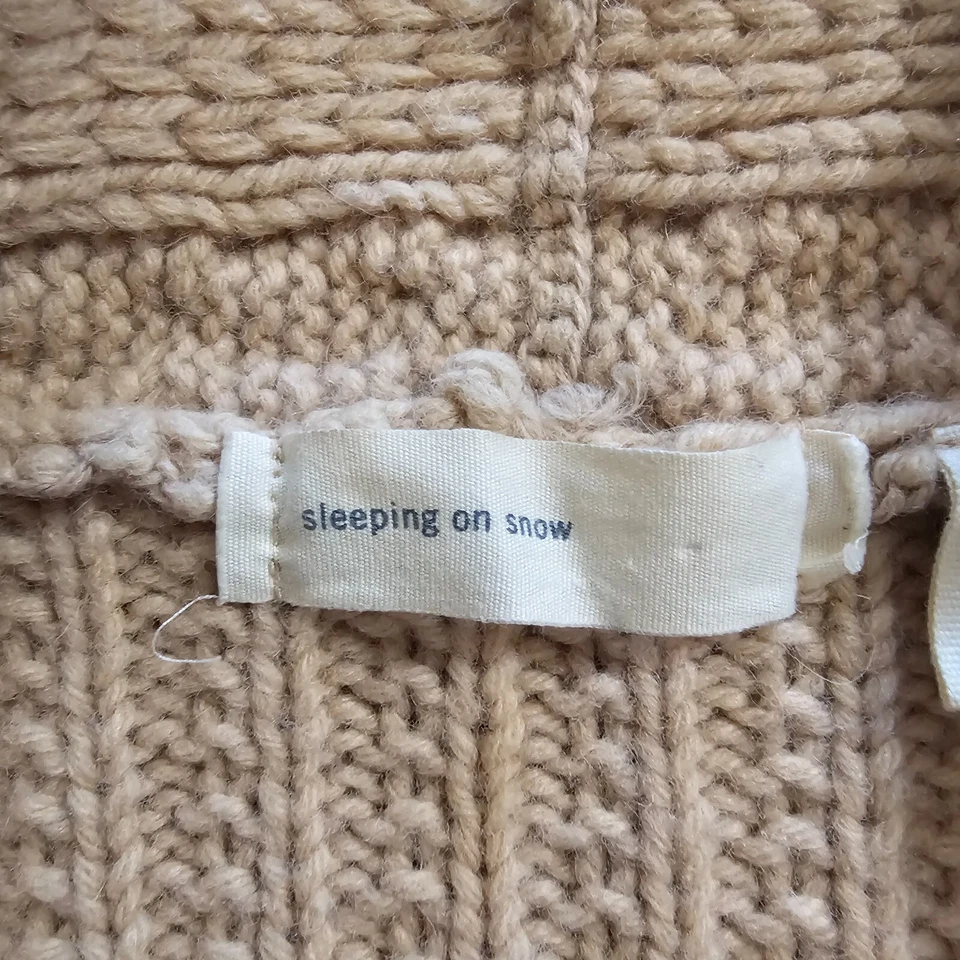 Sleeping On Snow Cardigan Sweater Women Small Beige Camel Hair Blend Long Sleeve - Image 3 of 4