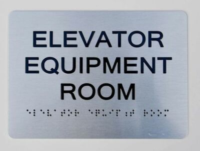 Elevator Equipment Room Sign With Braille and Raised Letters Aluminu..REF24-1027