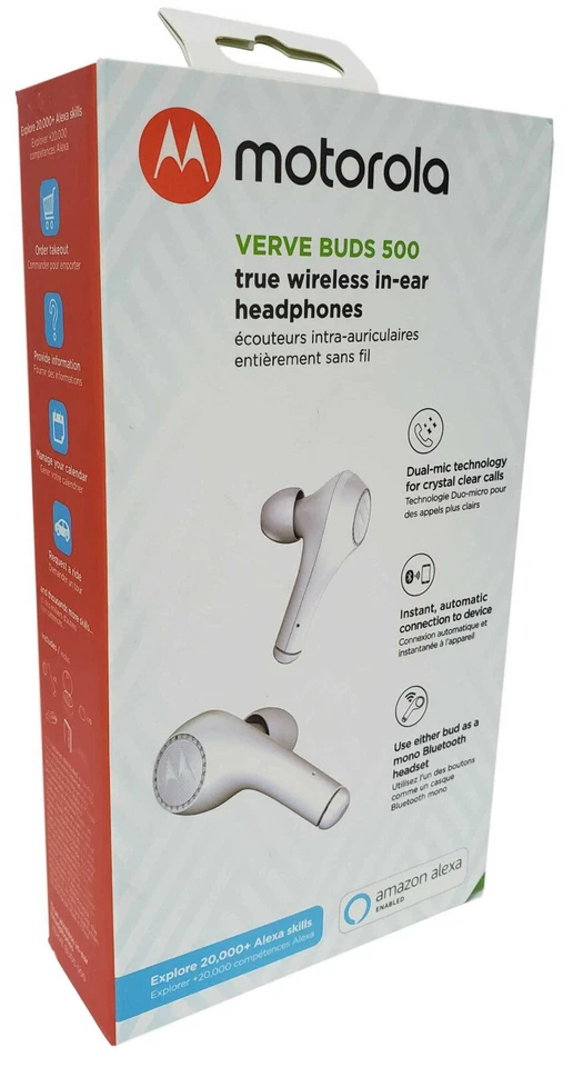 Motorola Verve Buds 500 True Wireless Bluetooth in-Ear Headphones Ear Pods White - Image 2 of 4