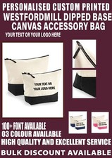 Personalised Custom Westford Dipped Base Canvas Accessory Bag Make up Kit WM544
