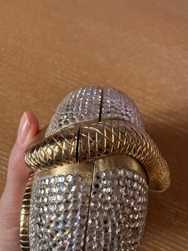 JUDITH LEIBER Vintage Swarovski Kristall Schlange Charmer Minaudière Handtasche Clutch - Bild 15 von 15
