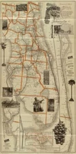 12" x 24" 1894 Correct Map Of Florida Showing The Tropical Trunk Line