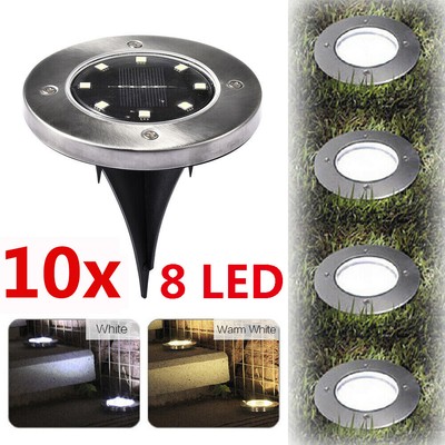 Gartenbeleuchtung 6 10x 8 Led Solar Power Buried Licht Bodenleuchte Outdoor Weg Weg Garten Terasse Esscopipe Com