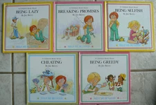 5 "Help Me Be Good" books-Joy Berry,Being Greedy,Cheating,Selfish,Lazy+ HC CLEAN