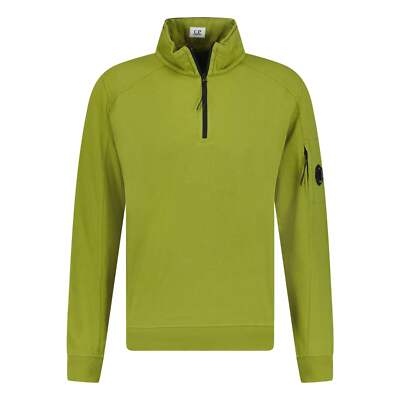 CP Company 1/4 Zip Lens Sweatshirt Light Fleece Olive | eBay UK