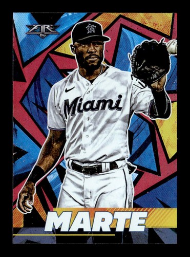 Starling Marte 2021 Topps Fire FOIL #102 Miami Marlins SN - 第 1/2 張圖片