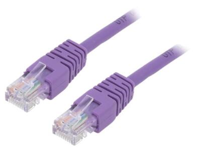 2X PP12-0.5M/V Patch cord U/UTP 5e Line CCA PVC violett L: 05m 26AWG GEMBIRD