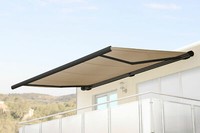 Elektrische Kassettenmarkise H124, 5X3M Polyester Creme, Rahmen Anthrazit