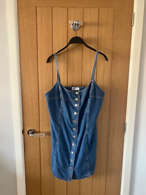 BNWT ZARA Blue Denim Mini Dress Size XL | eBay