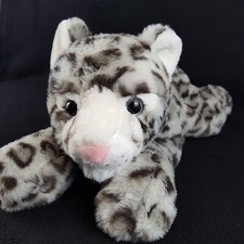 FAO Schwarz Gray Leopard 20" Plush Realistic Gray Stuffed Animal Toy