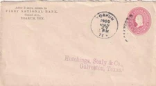 1900, Yoakum to Galveston, TX, Back Stamped Galveston (44995)