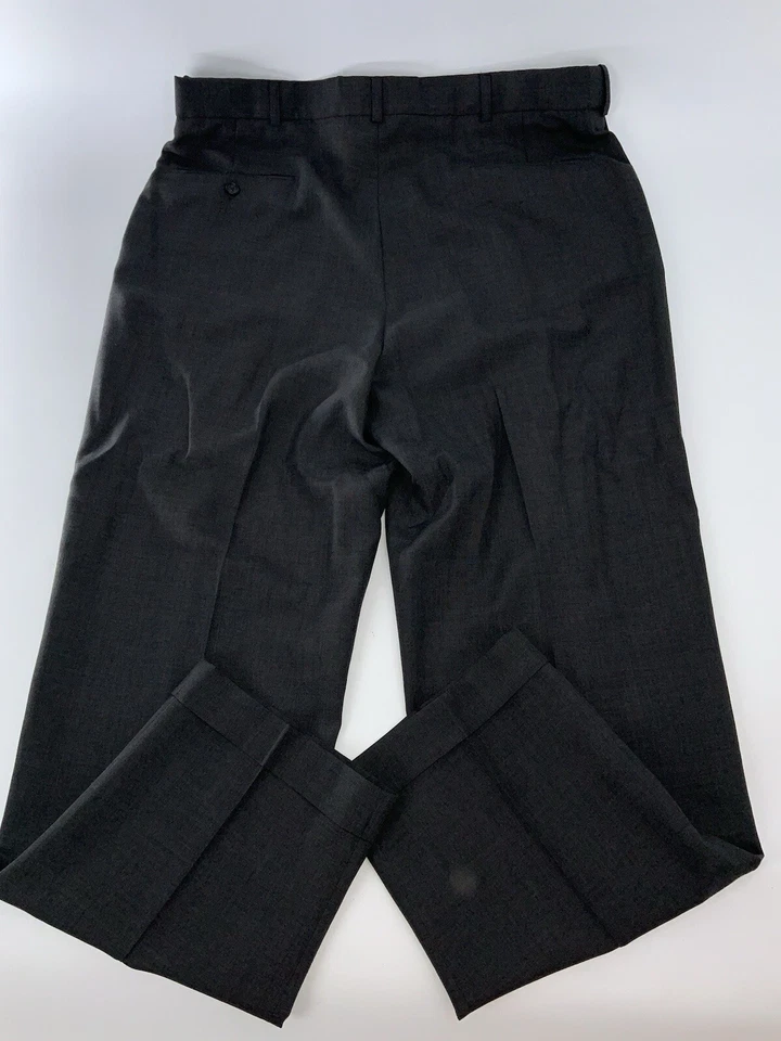 Austin Reed Pleated Dress Pants 36x31 Men Gray 100% Wool Cuffs YGI X4-35 - Image 4 of 4