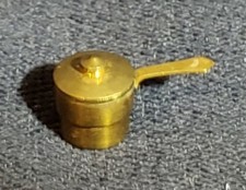 Vintage Miniature Dollhouse Brass Pot with Cover Accessories " Tall NOS