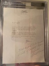 LLOYD WANER Autographed Signed AUTO Letter Beckett BAS COA + Bonus Pirates HOF
