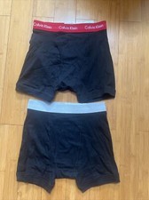 Calvin Klein 2-Pack Men's 100 Cotton Classic Fit Boxer Briefs Black Sz S NU3019
