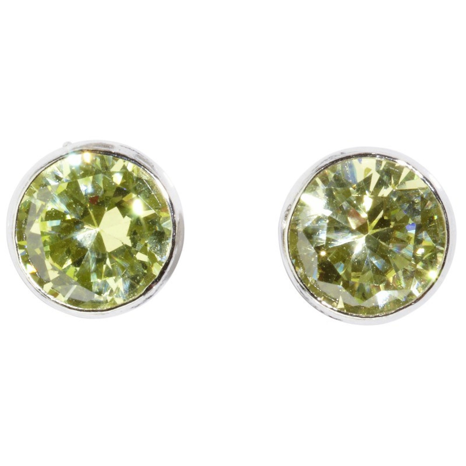 Basic Silber Ohrringe SMO24 Damen Ohrstecker Sterling-Silber 925 Limone Zirkonia