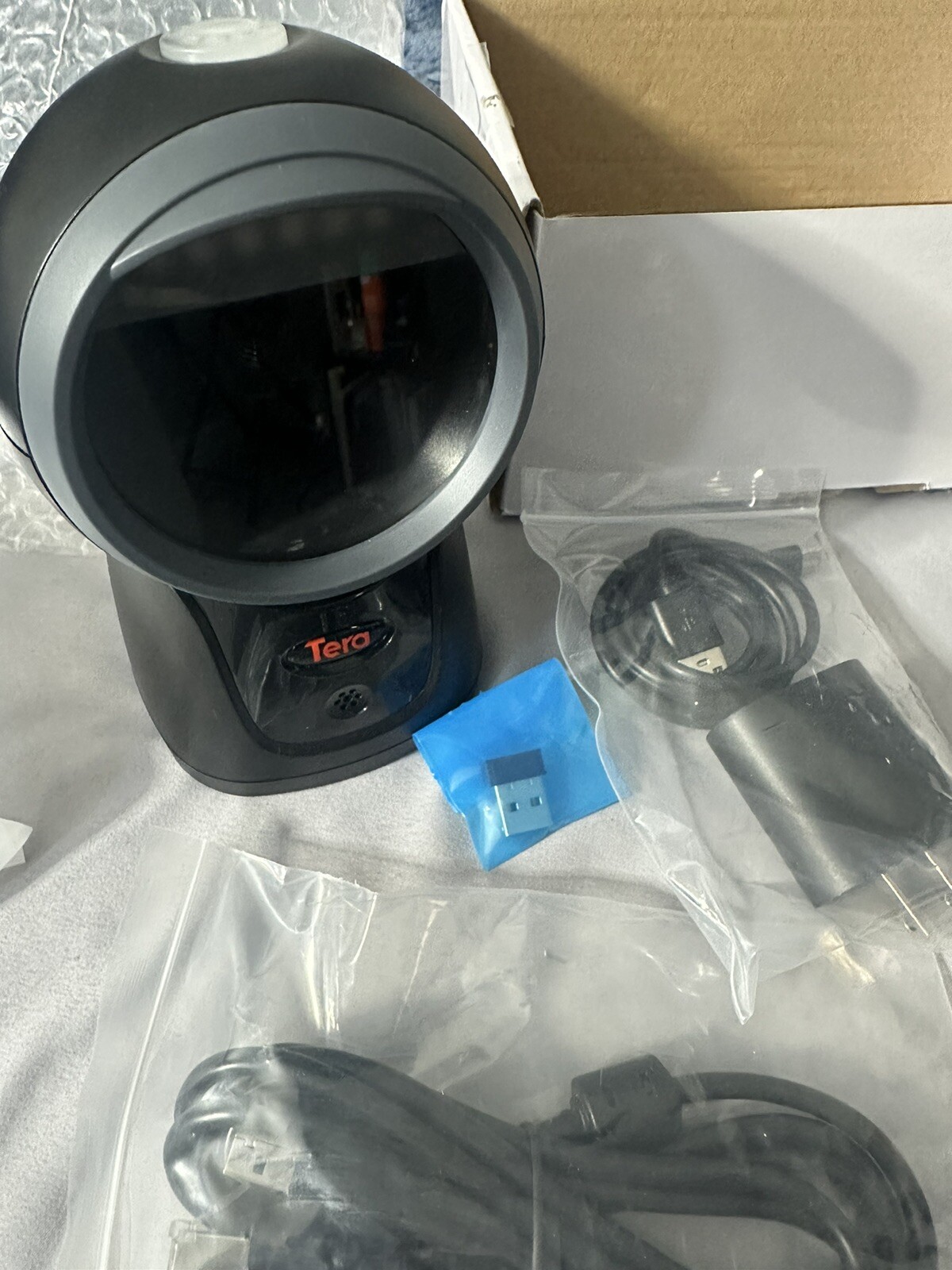 Barcode Scanner, Hands-Free USB Wireless 1D 2D QR 2.4G Omnidirectional Desktop