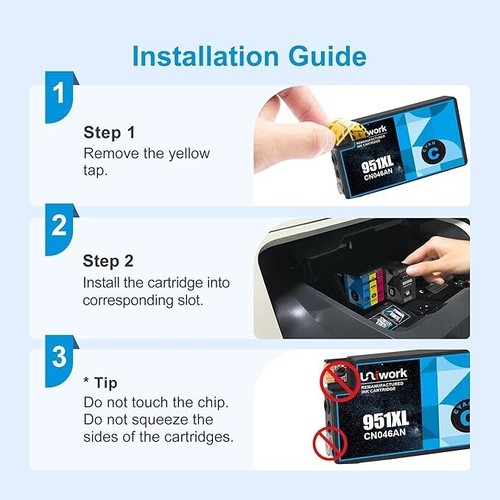 Uniwork Compatible ink cartridge to replace HP 950XL 951XL for Officejet - Zdjęcie 4 z 4