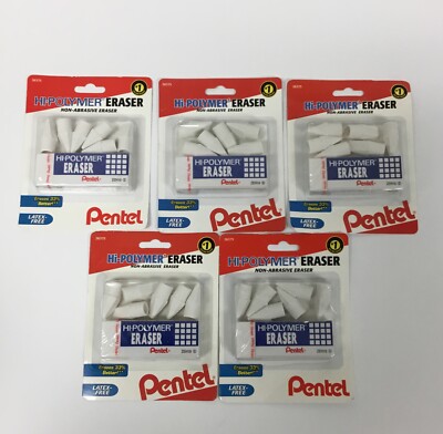 115 QTY Pentel Bar 1- PK ERASER + 6 Pencil Cap Erasers Hi-Polymer