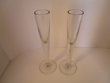 Vintage Pair of Clear Glass Bud Vases
