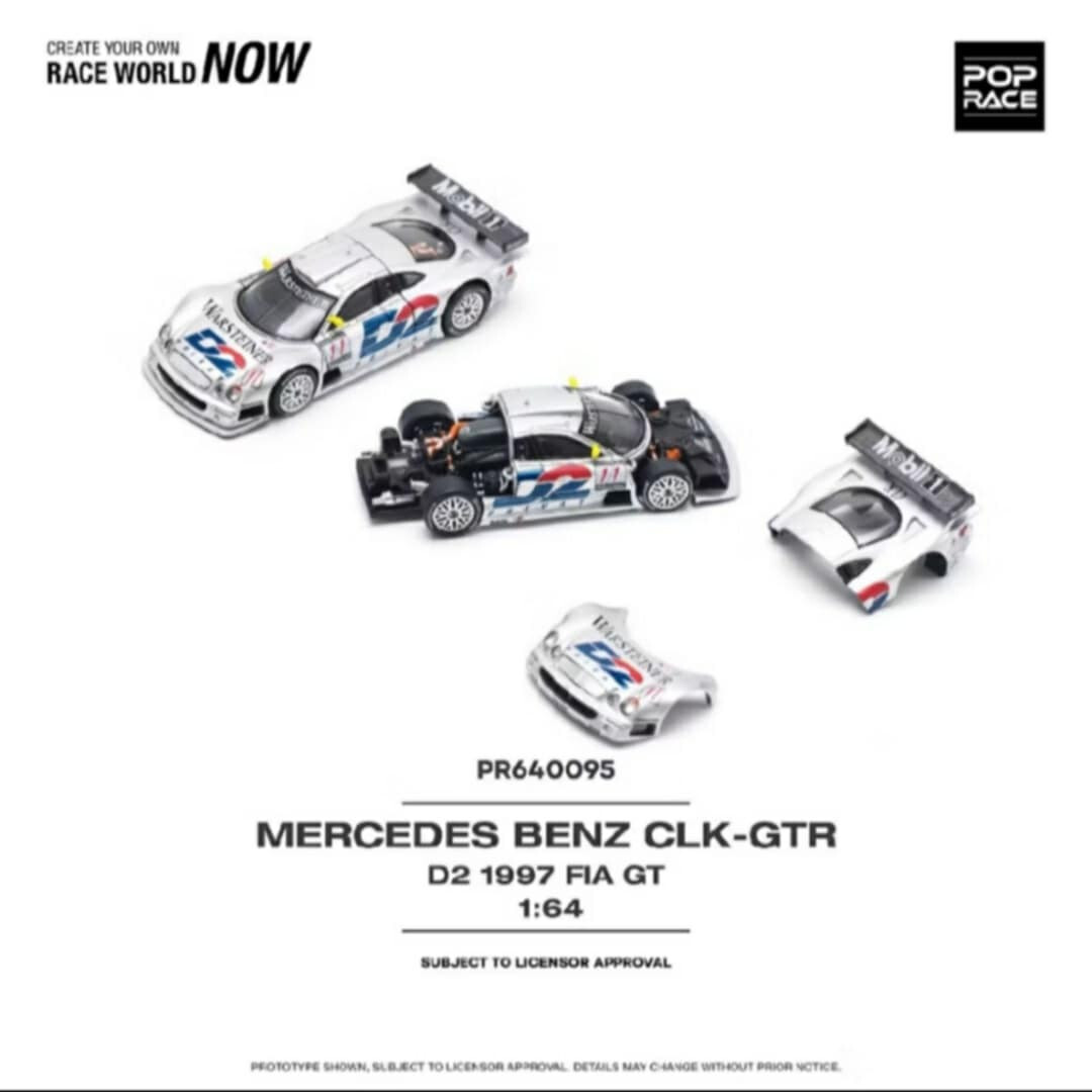POP RACE Mercedes-Benz CLK AMG GTR -1997 FIA GT D2 PRIVAT ~ 1/64