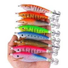Glowing Squid Trolling Lure Floating Luminous Squid Jigging Wood Shrimp