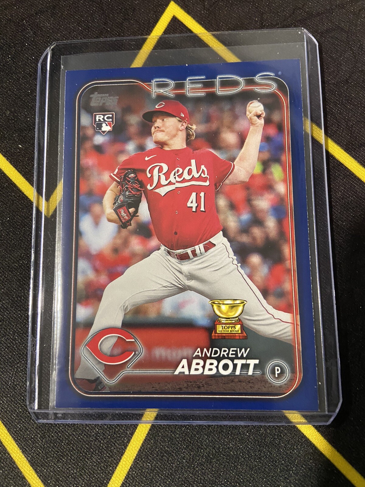 2024 Topps Series 1 Andrew Abbott Royal Blue Rookie Parallel Reds #214 RC